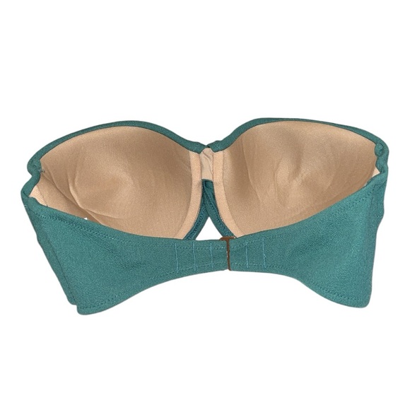 Shade & Shore Lightly Lined Twist-Front Crepe Textured Bandeau Bikini Set - Picture 7 of 10